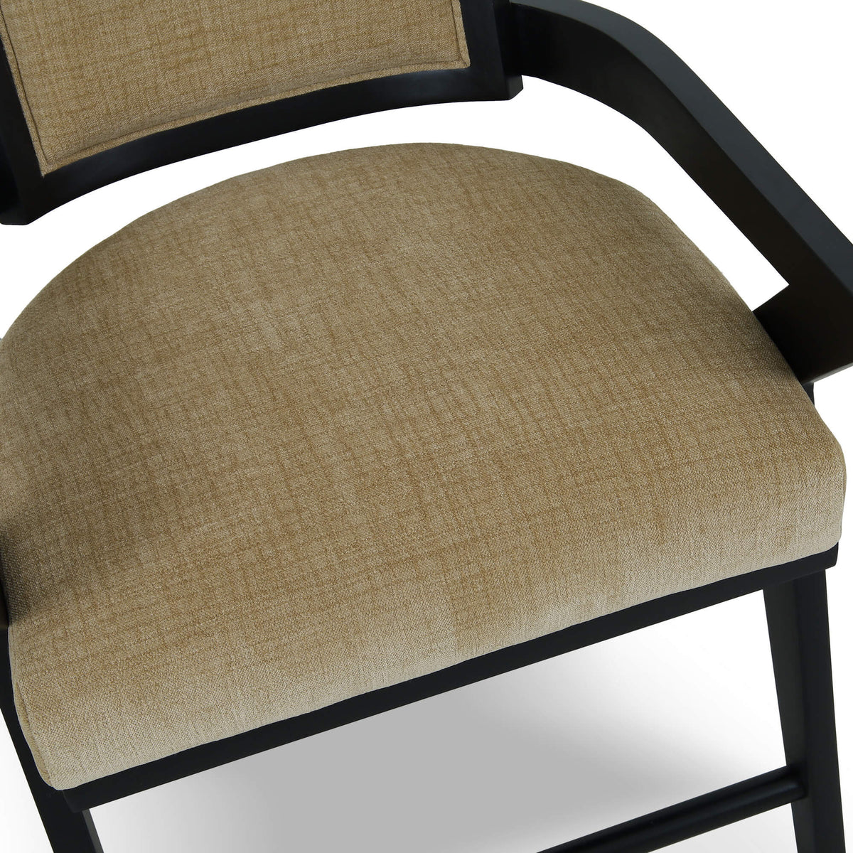 Pierre Dining Chair in Batavia Black w/ Upholstered Back w/ Thames French Yellow Performance Fabric