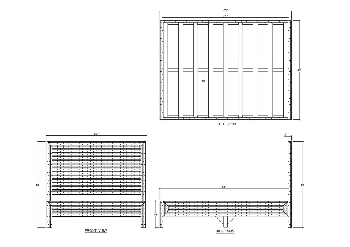 Kagu Rattan Bed Queen w/ Rattan Natural