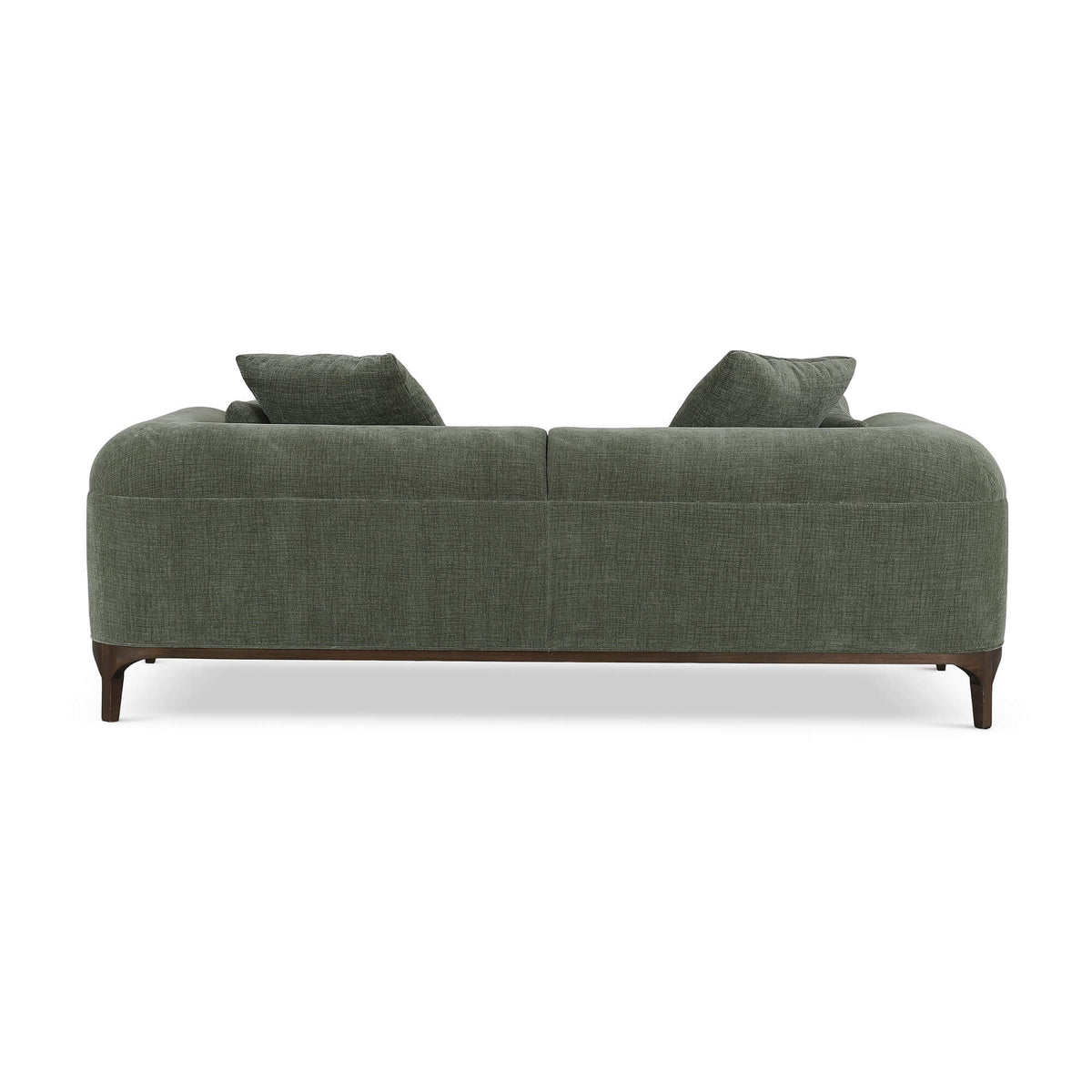 Arcadia Sofa in Walnut w/ Thames Moss Green Performance Fabric