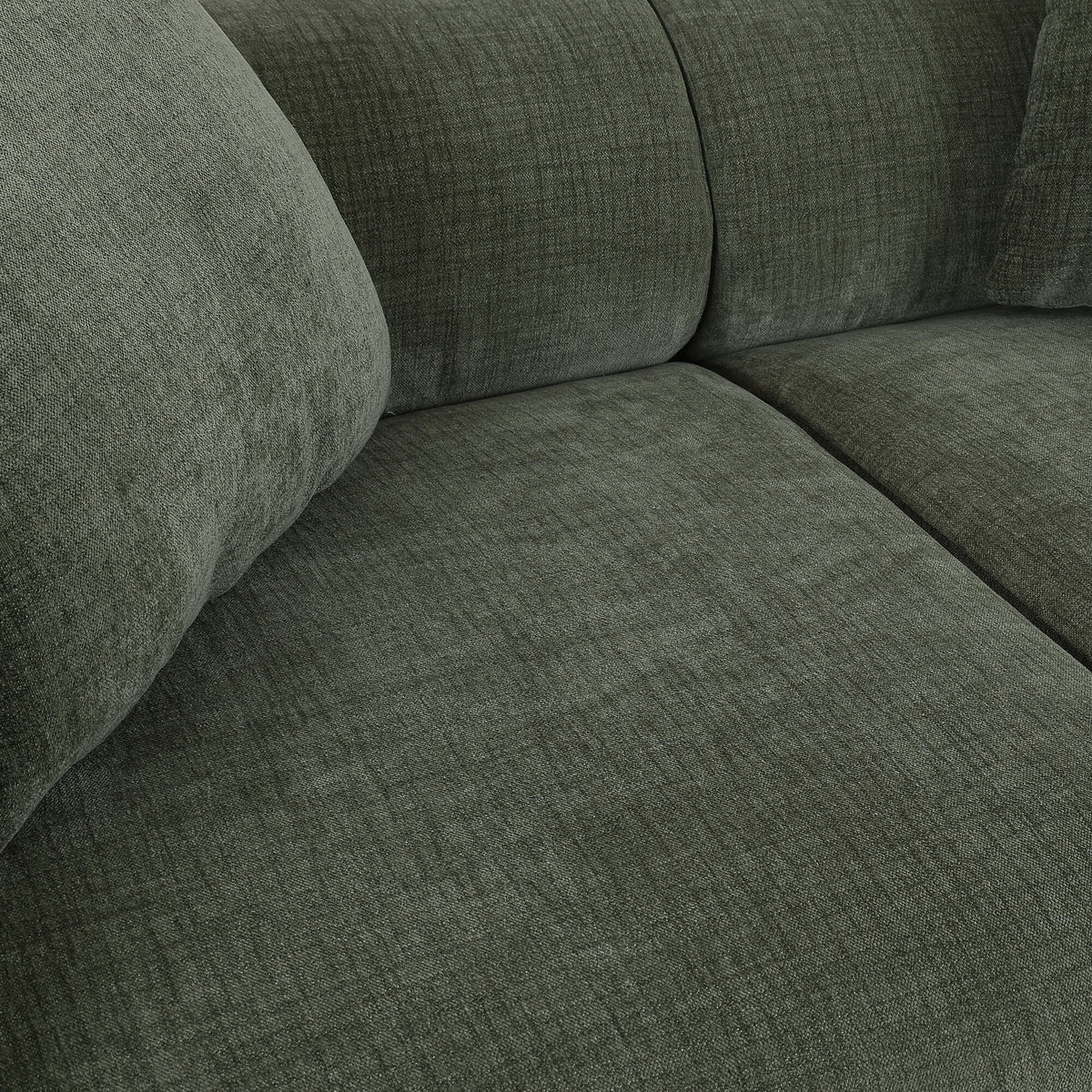 Arcadia Sofa in Walnut w/ Thames Moss Green Performance Fabric