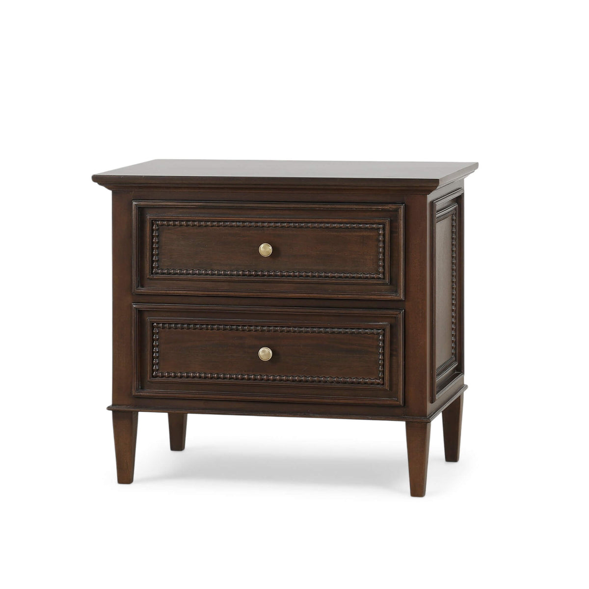 Vivienne 2 Drawer Bedside Large Table in Walnut