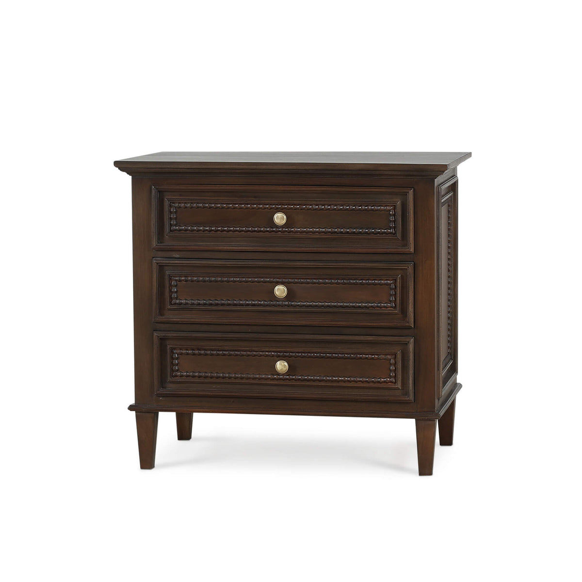 Vivienne 3 Drawer Bedside Large Table in Walnut