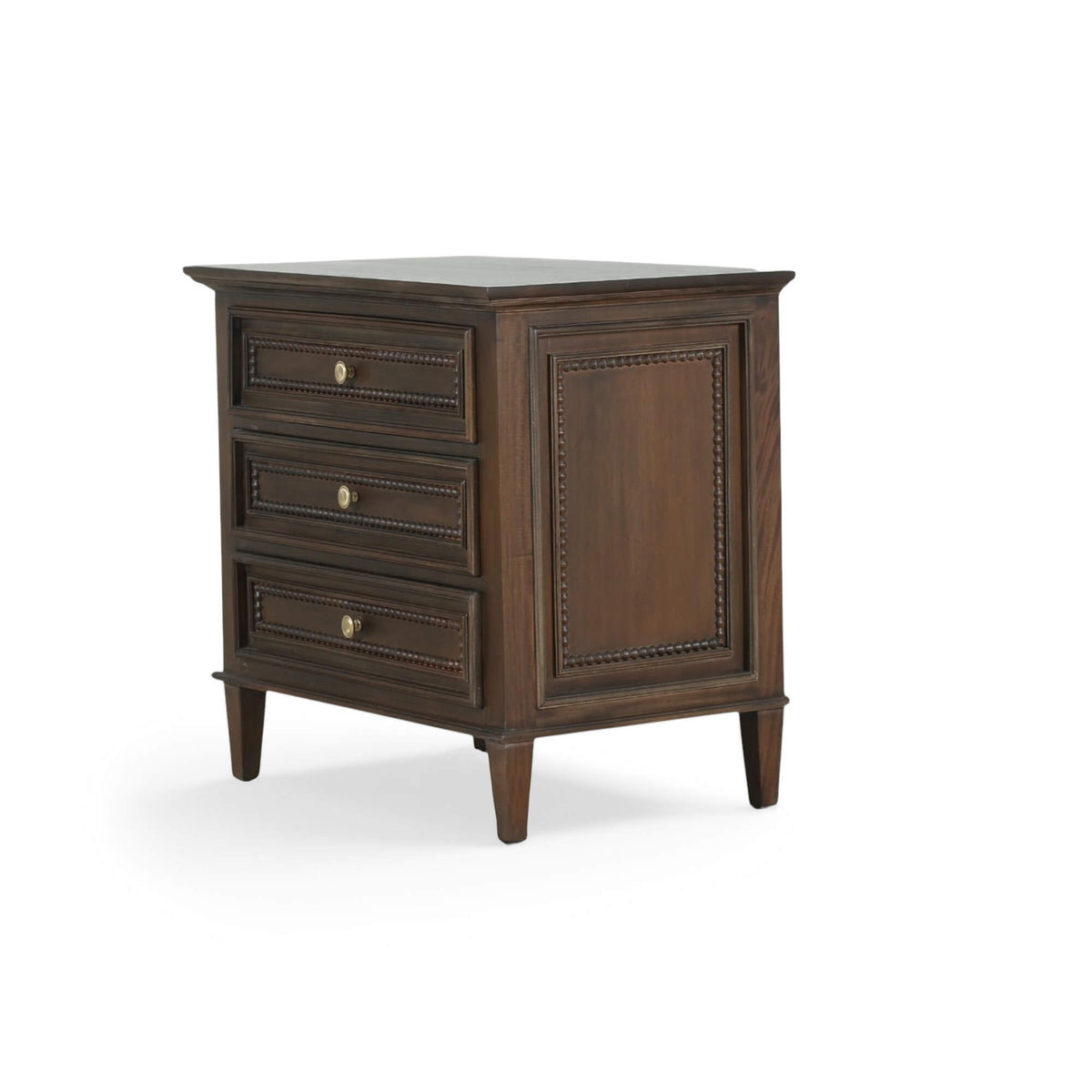 Vivienne 3 Drawer Bedside Large Table in Walnut