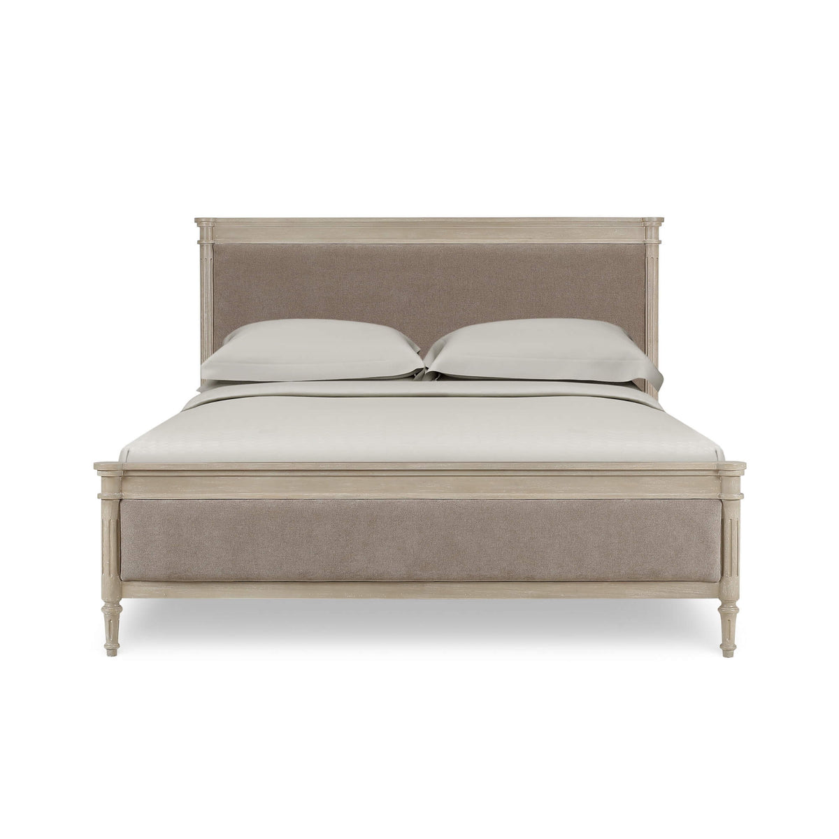 Kelly King Bed in Sandbar w/ Taupe Velour Performance Fabric