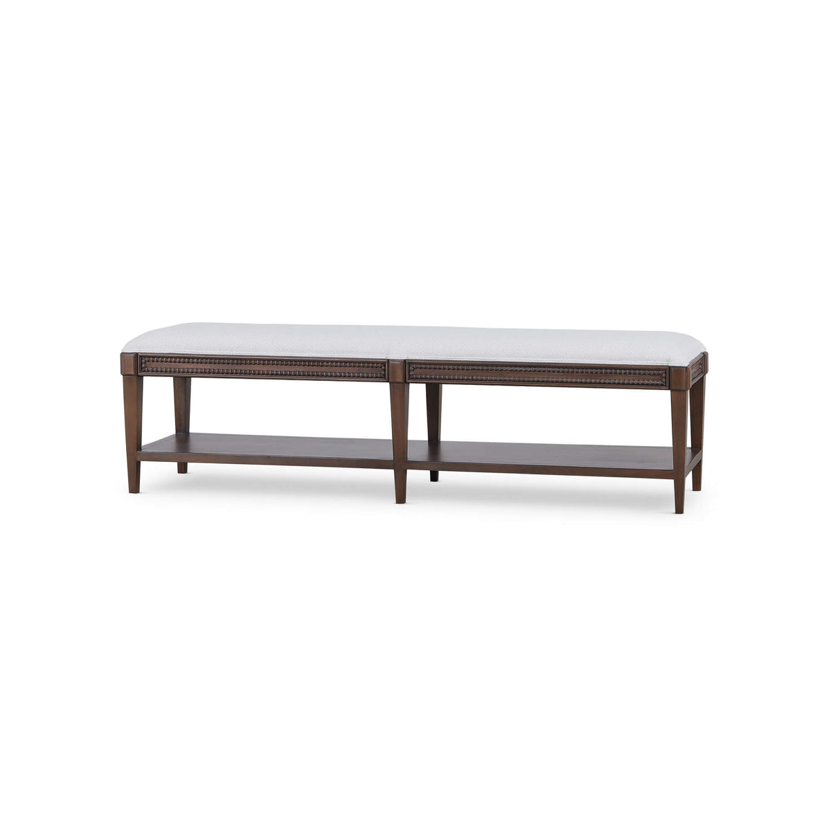 Vivienne Medium Bench in Walnut w/ Dinara Natural Fabric