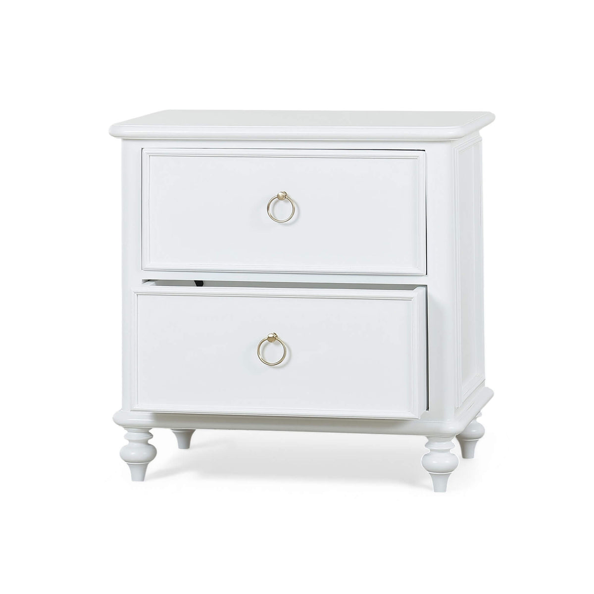 Savannah 2 Drawer Bedside Table in Architectural White