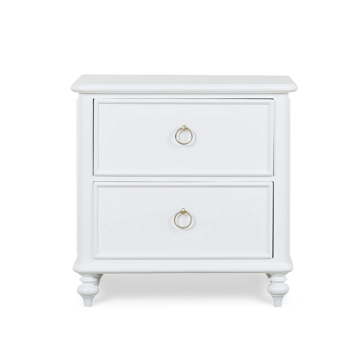 Savannah 2 Drawer Bedside Table in Architectural White