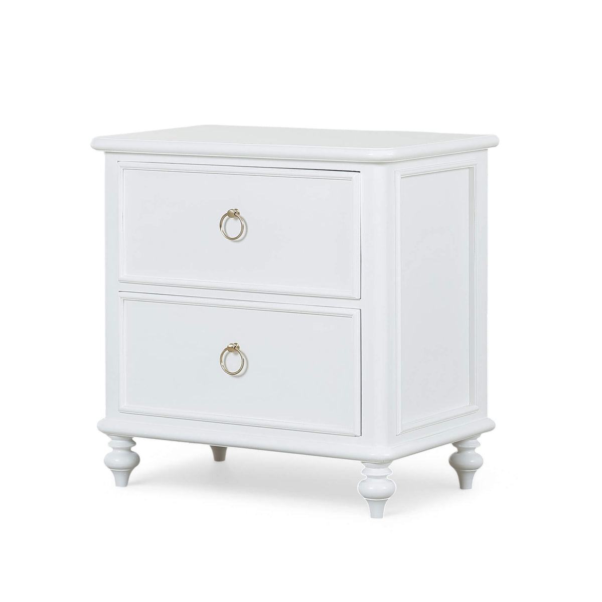 Savannah 2 Drawer Bedside Table in Architectural White