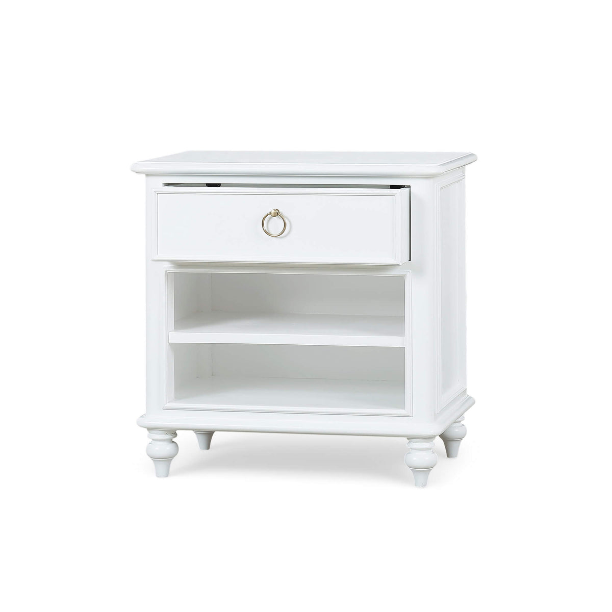 Savannah Bedside Table w/ Open Shelf in Architectural White