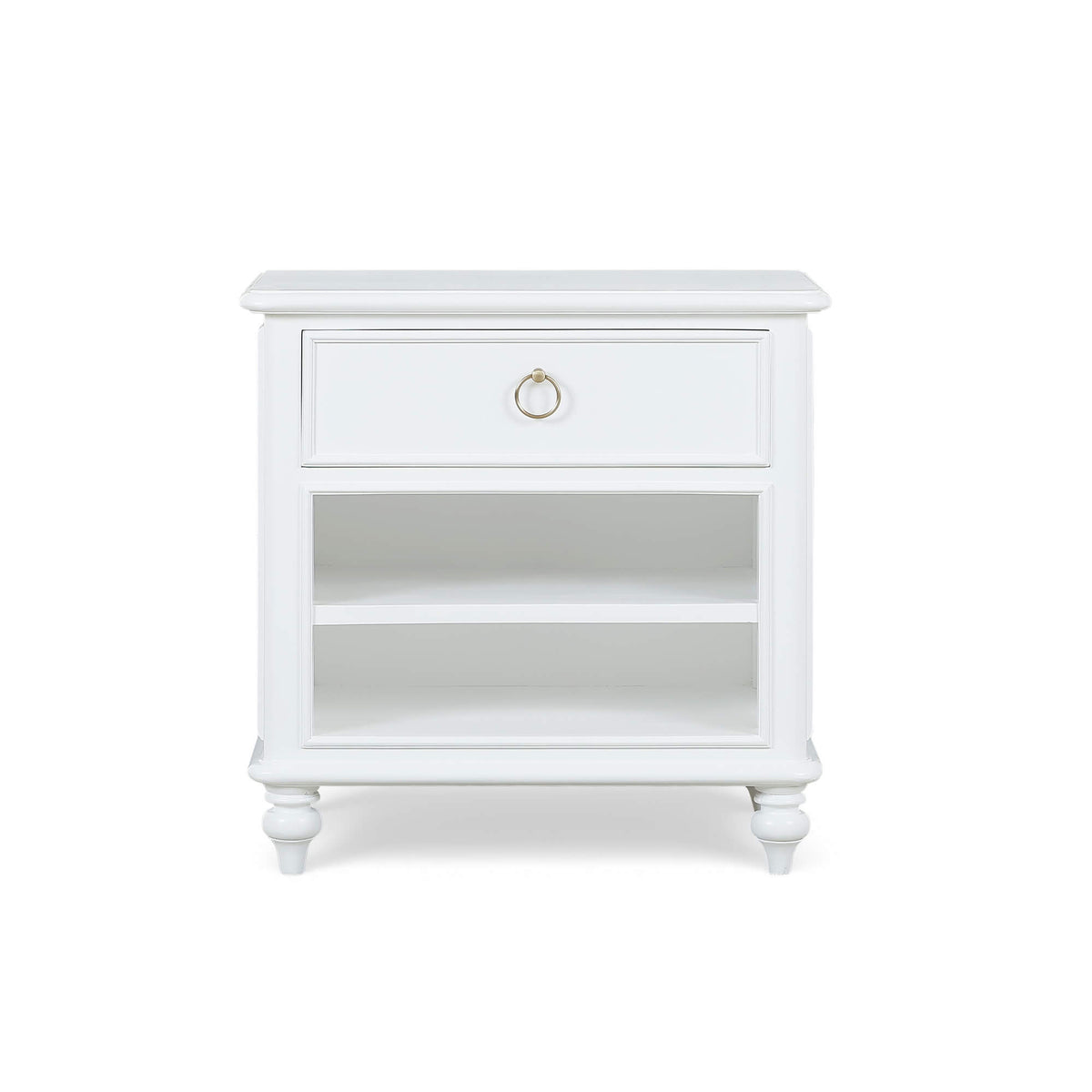 Savannah Bedside Table w/ Open Shelf in Architectural White