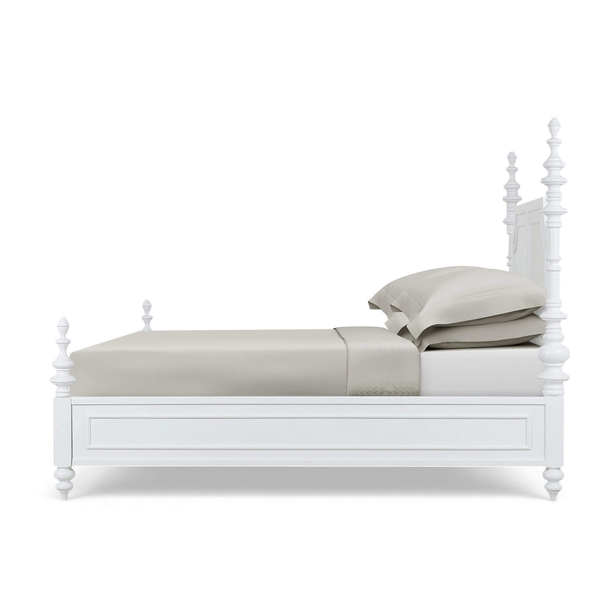 Savannah Bed King in True White (* adjustable posters)