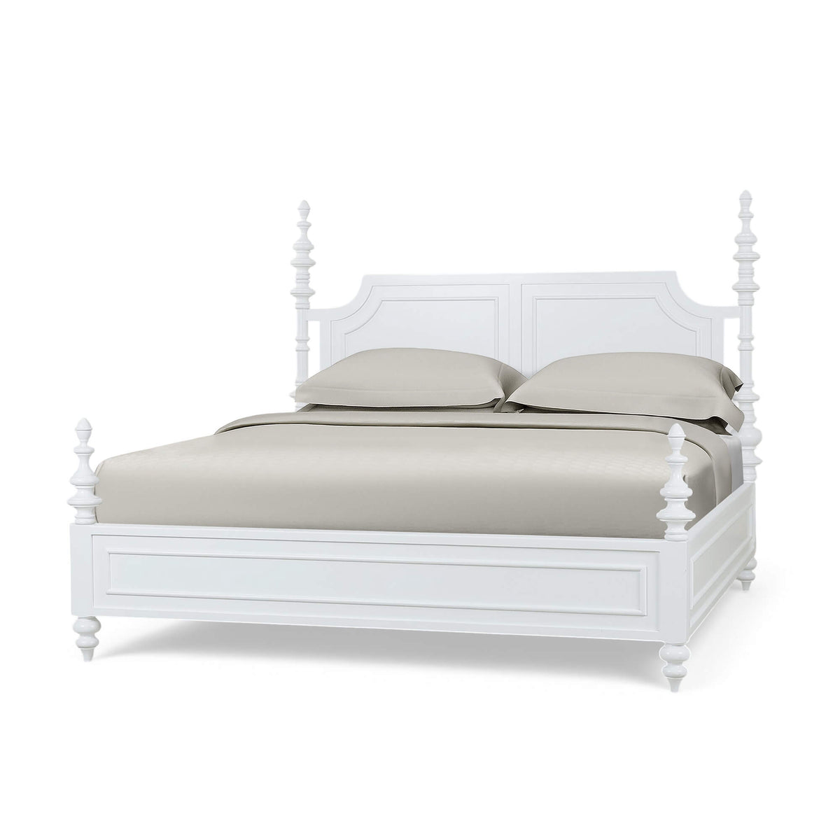 Savannah Bed King in True White (* adjustable posters)