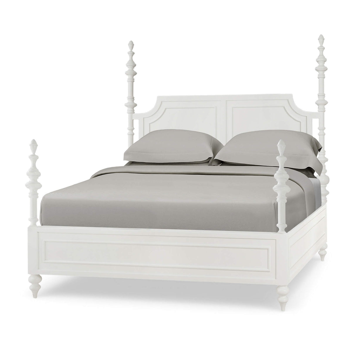 Savannah Bed Queen in True White (* adjustable posters)