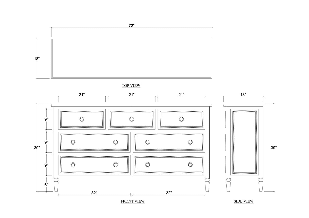 Cholet 7 Drawer Dresser in Architectural White