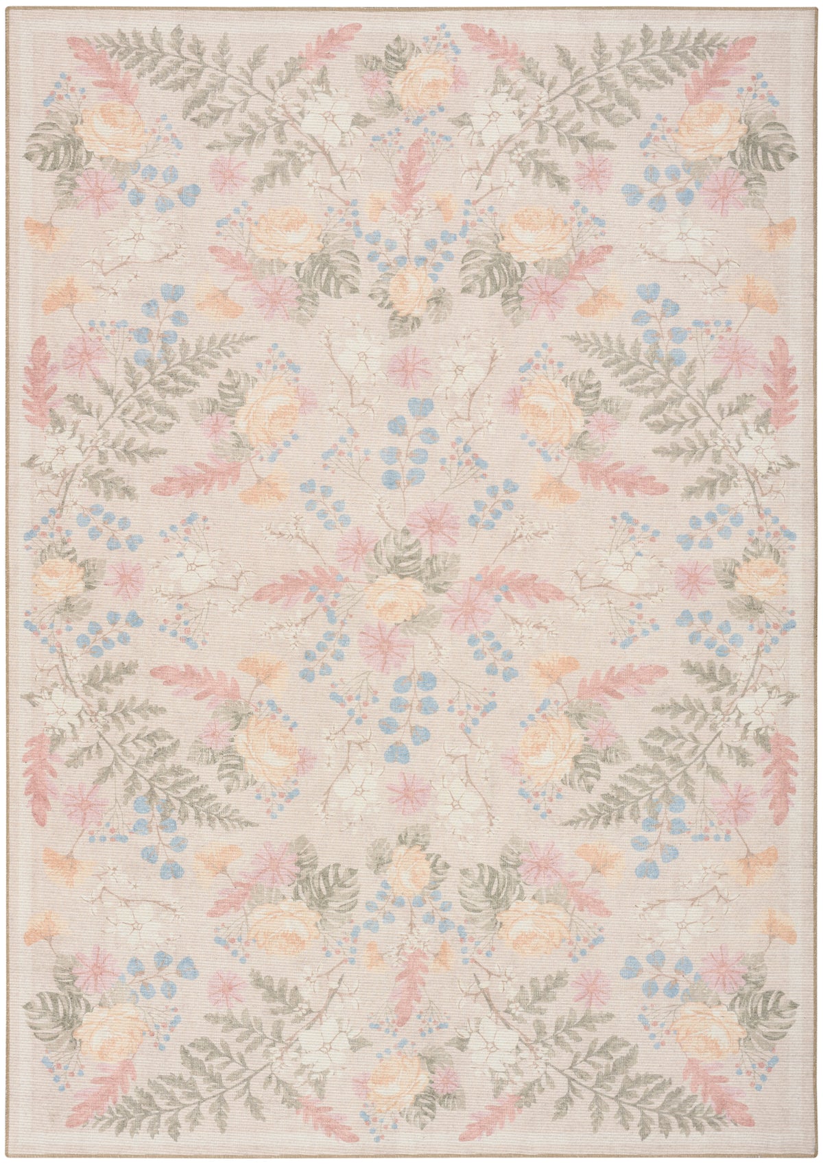 Botanical Washables BOT02 Beige Multicolor Rug