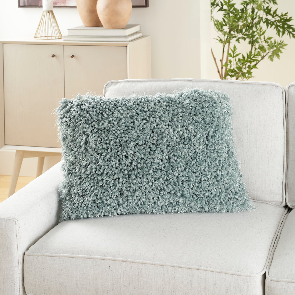 Shag TL003 Celadon 14" x 20" Throw Pillows
