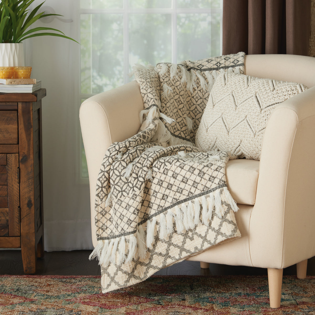 Throw BX089 Natural 50" x 60" Throw Blankets