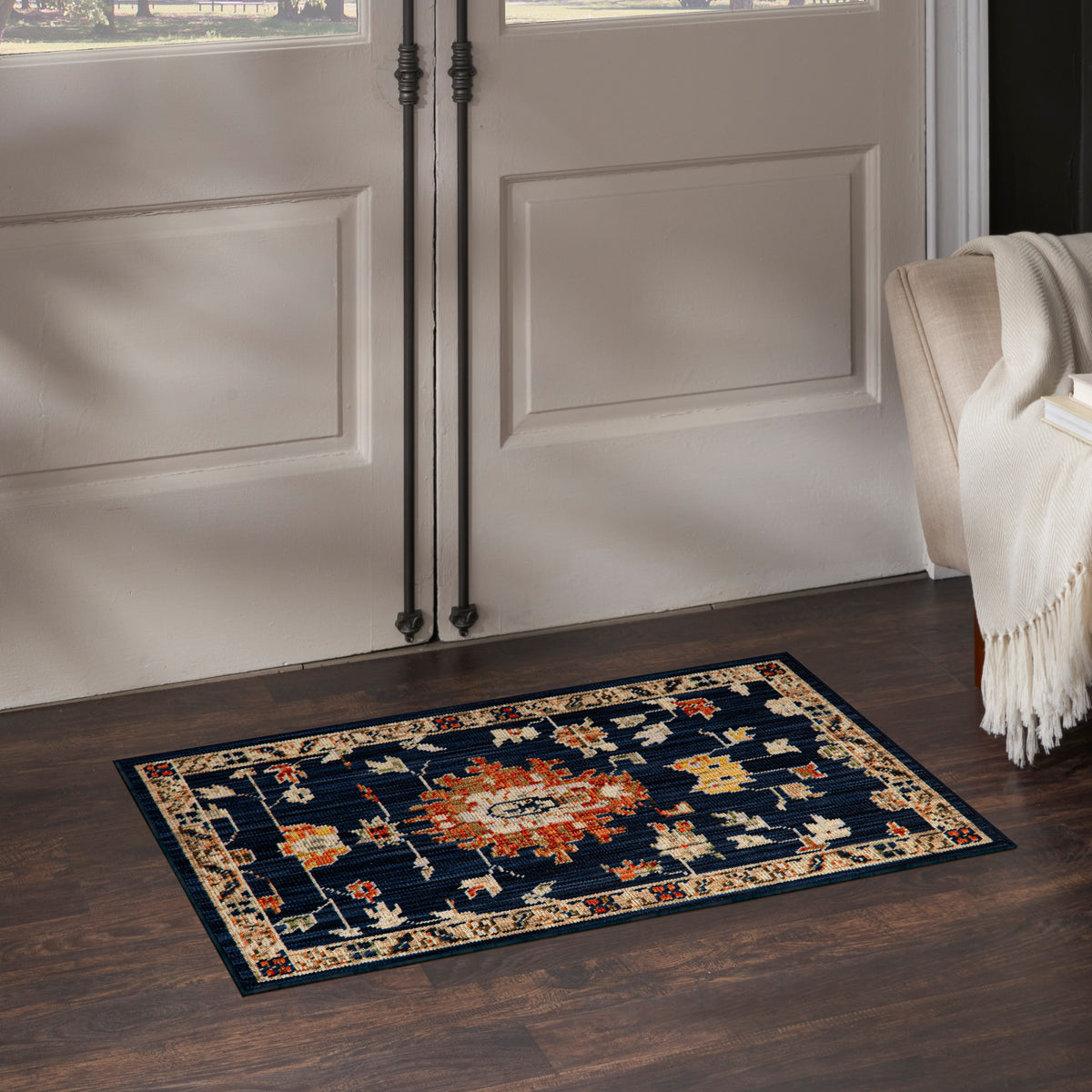 Antique Bloom ANB01 Navy Rug