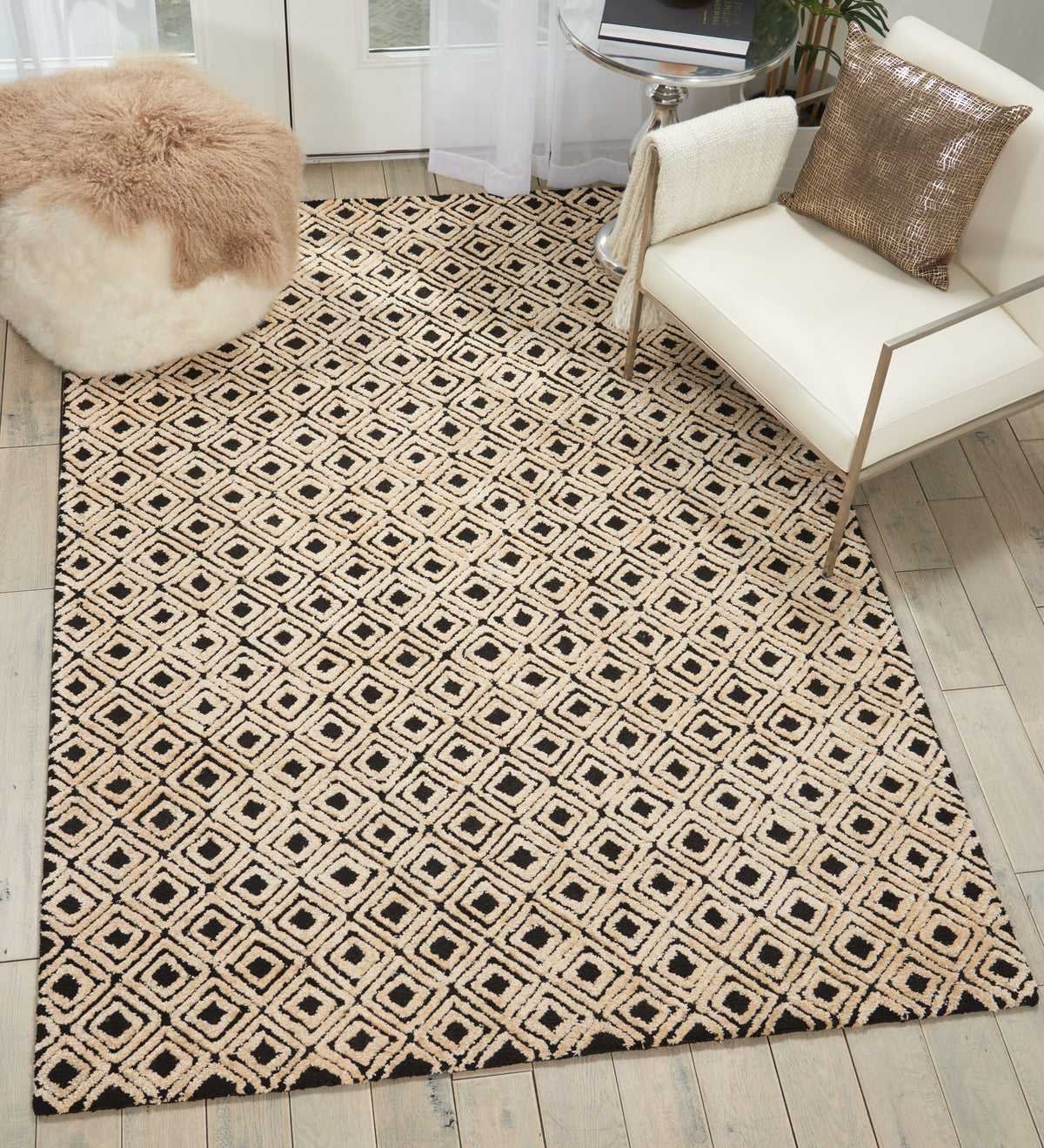 Deco Mod DEC02 Black Beige Rug