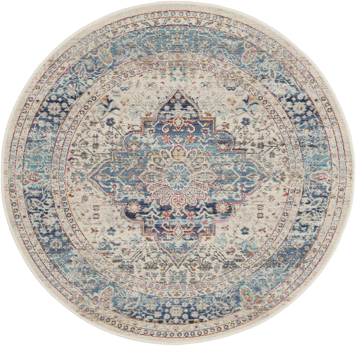 Vintage Kashan VKA07 Ivory Blue Rug