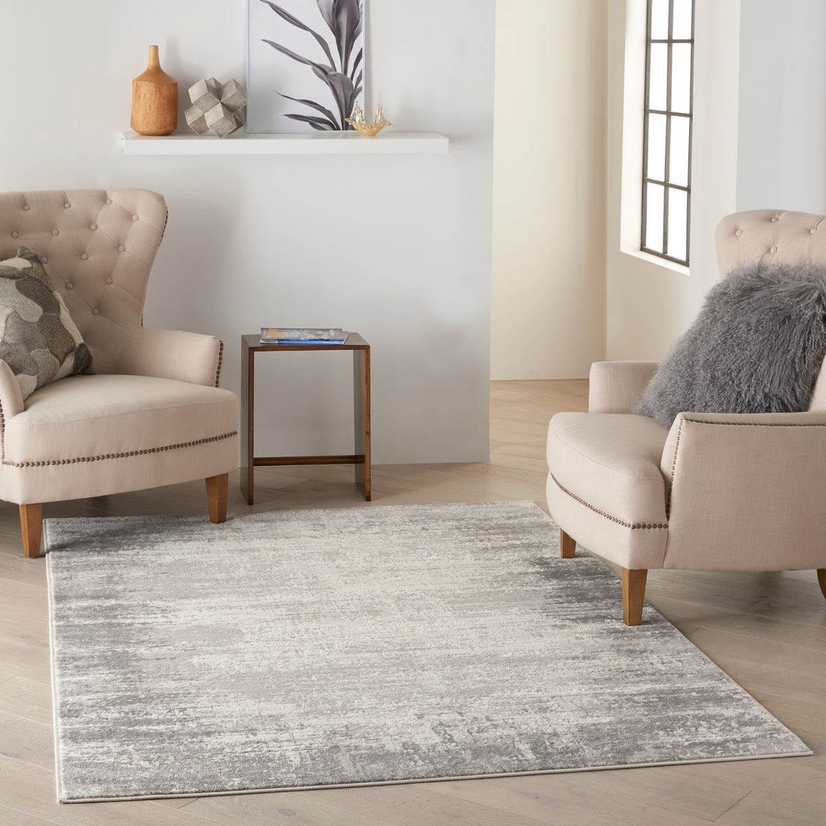 Cyrus CYR04 Ivory Grey Rug