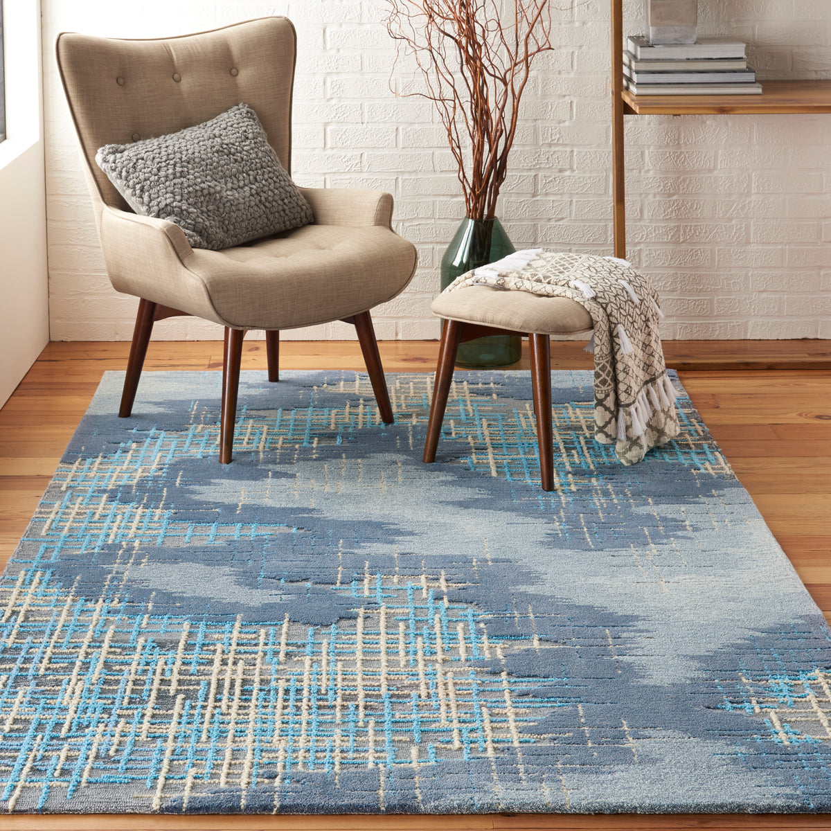 Symmetry SMM08 Blue Beige Rug