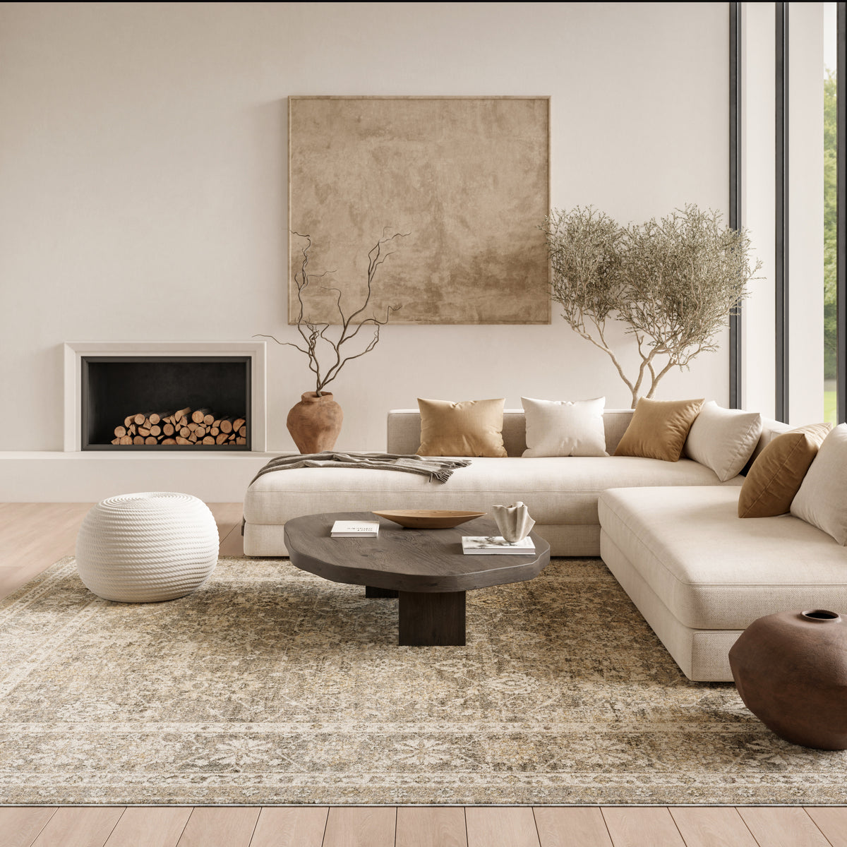 Soft Mist SMI05 Ivory Grey Rug