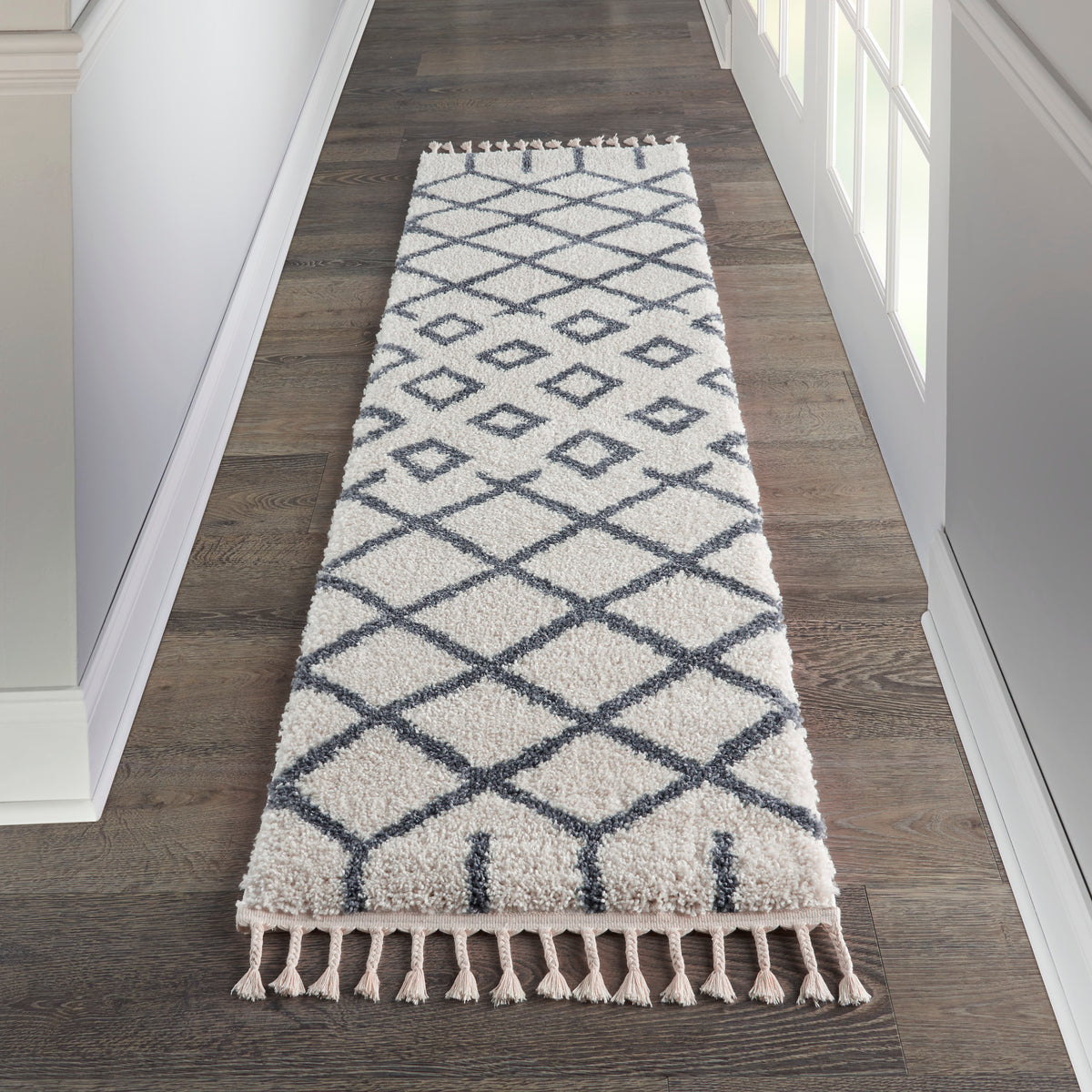 Moroccan Shag MRS01 White Rug