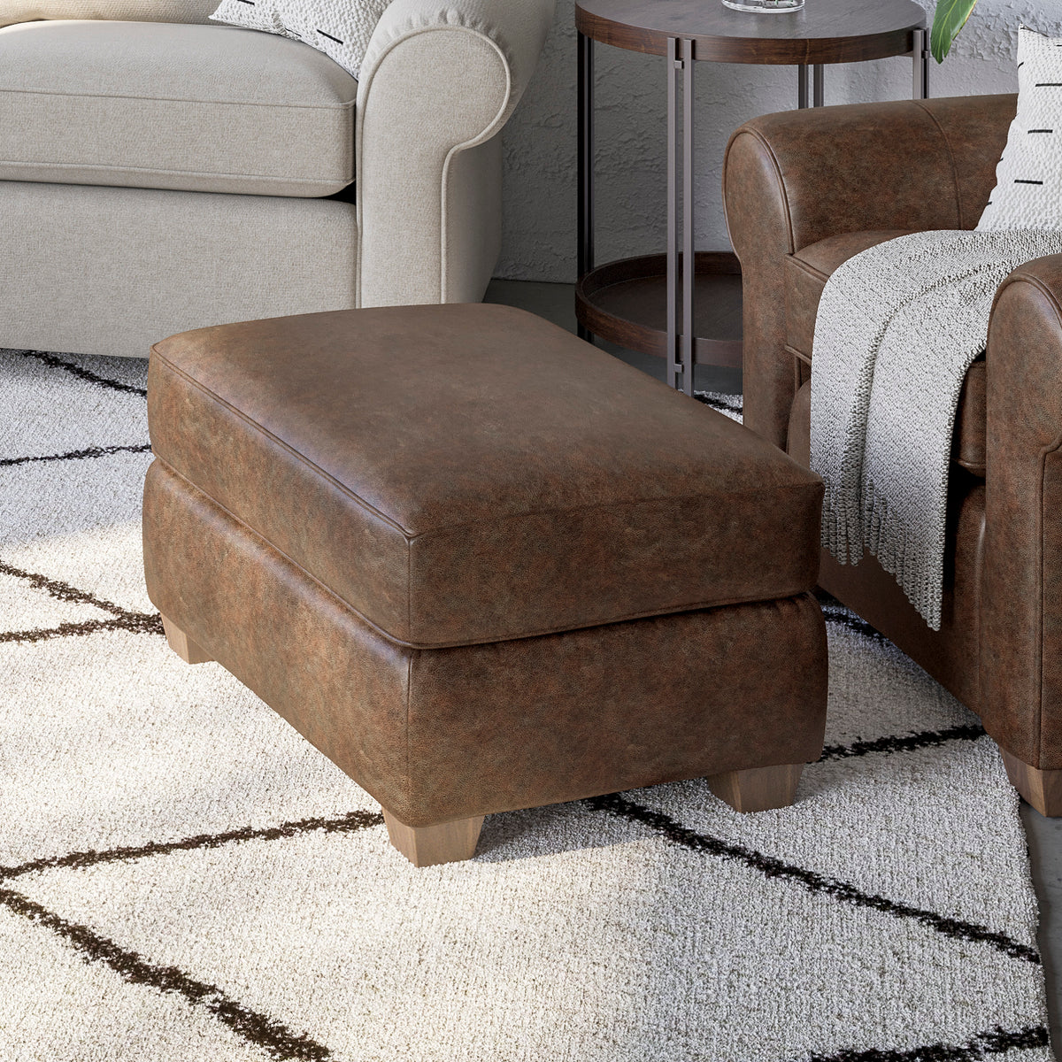 Thornton Leather Ottoman