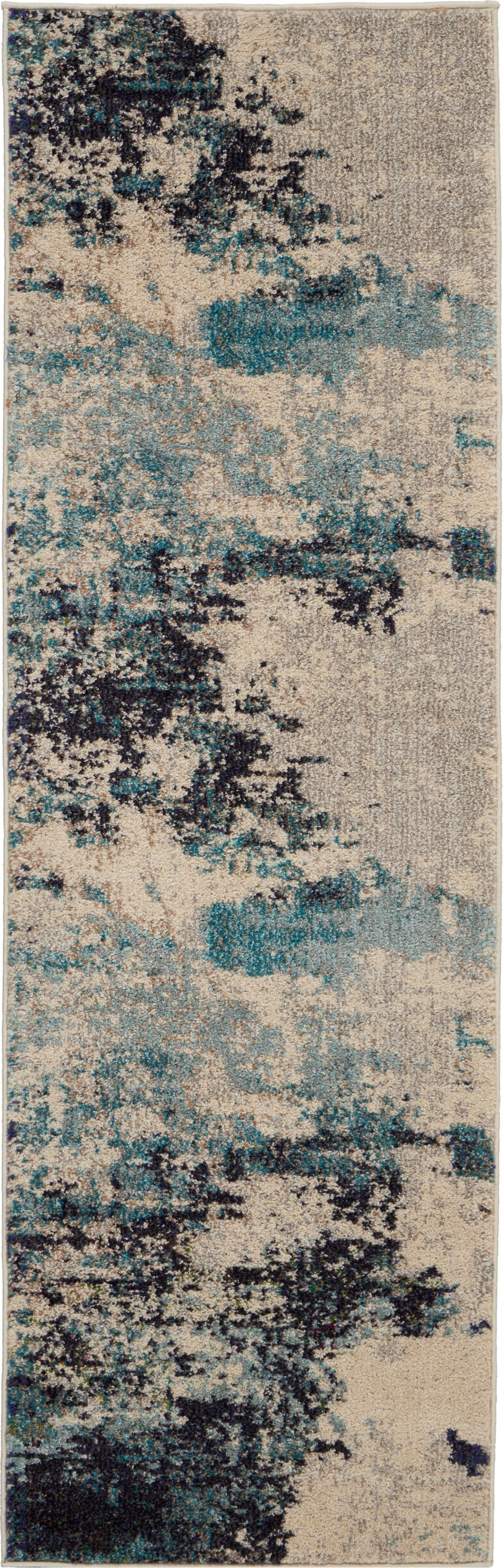 Celestial CES02 Ivory Teal Blue Rug