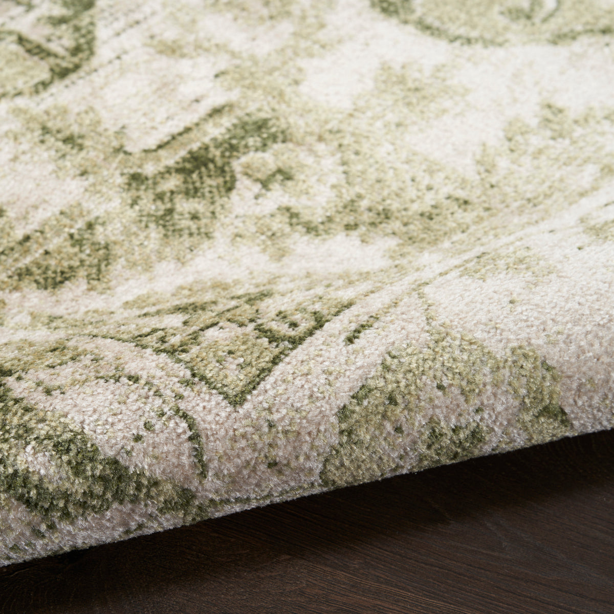 Astra Machine Washable ASW12 Ivory Green Rug