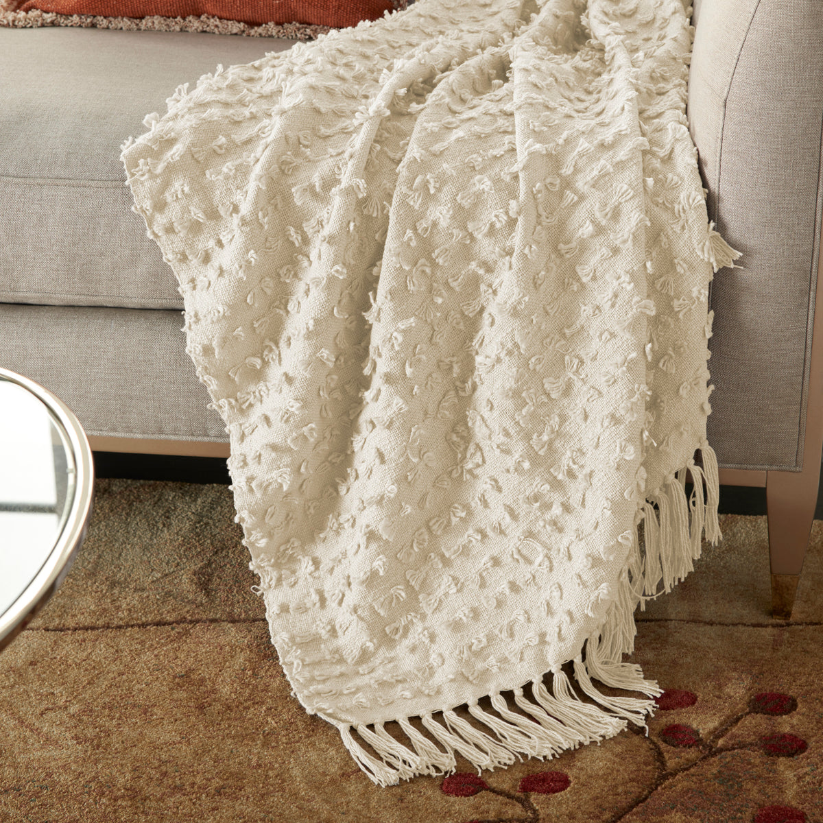 Lifestyle GT037 Cream 50" x 60" Throw Blankets