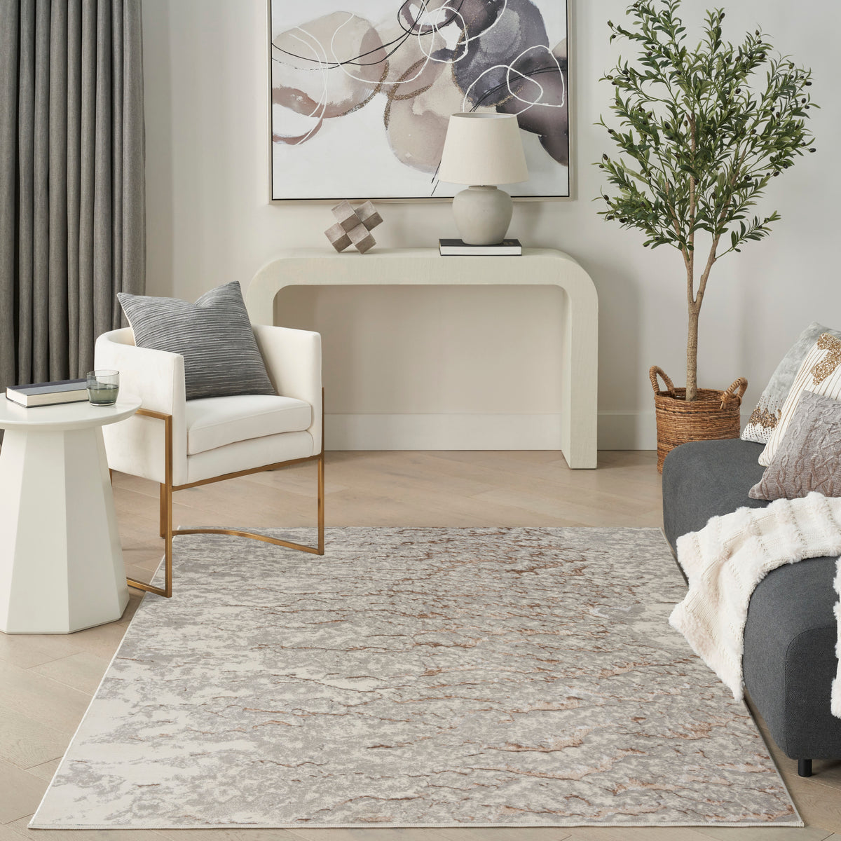 Glow MTL02 Grey Mocha Rug