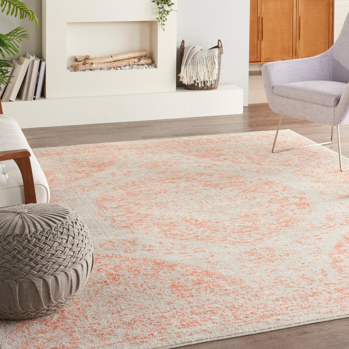 Tranquil TRA05 Ivory Pink Rug