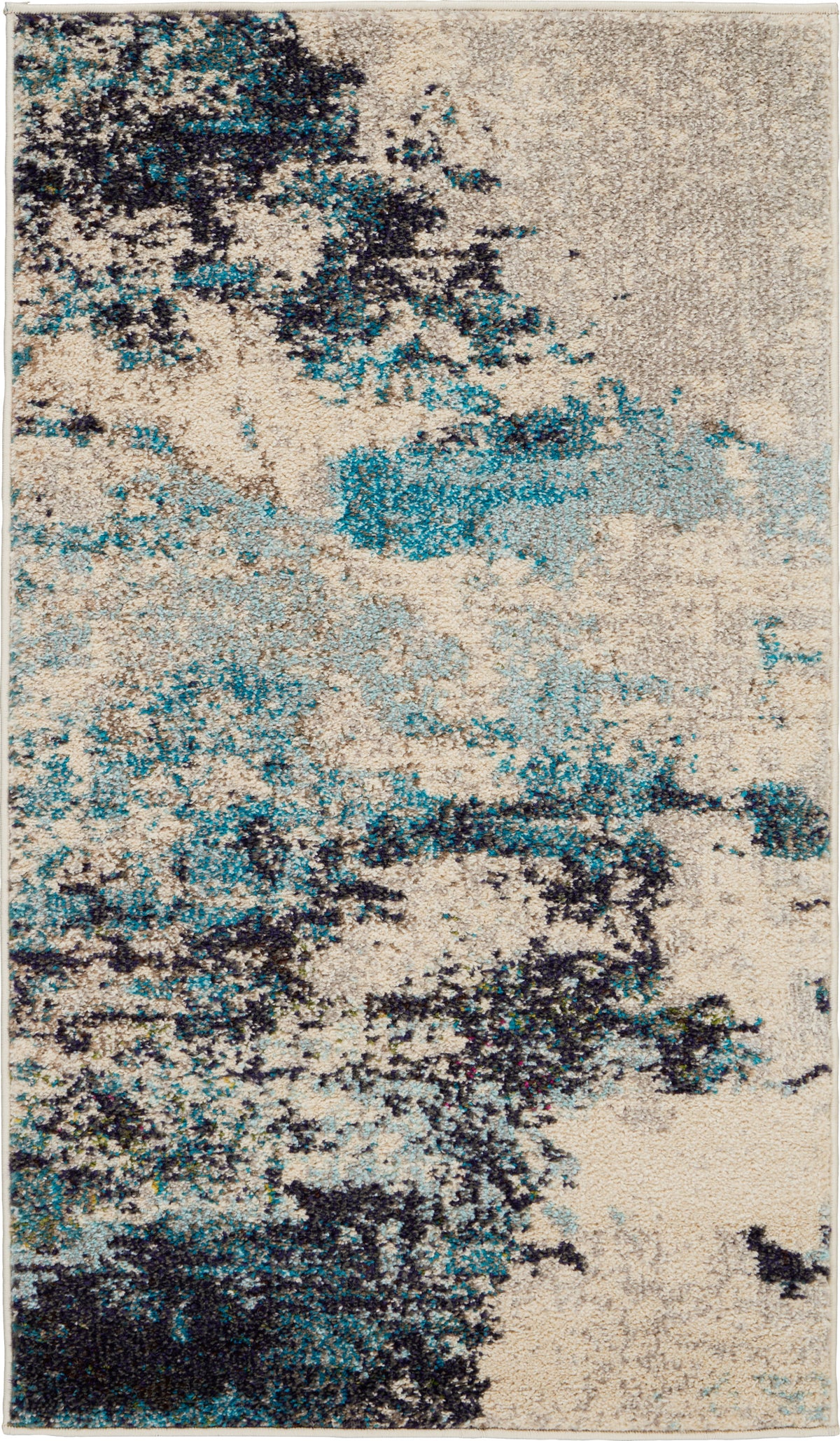 Celestial CES02 Ivory Teal Blue Rug