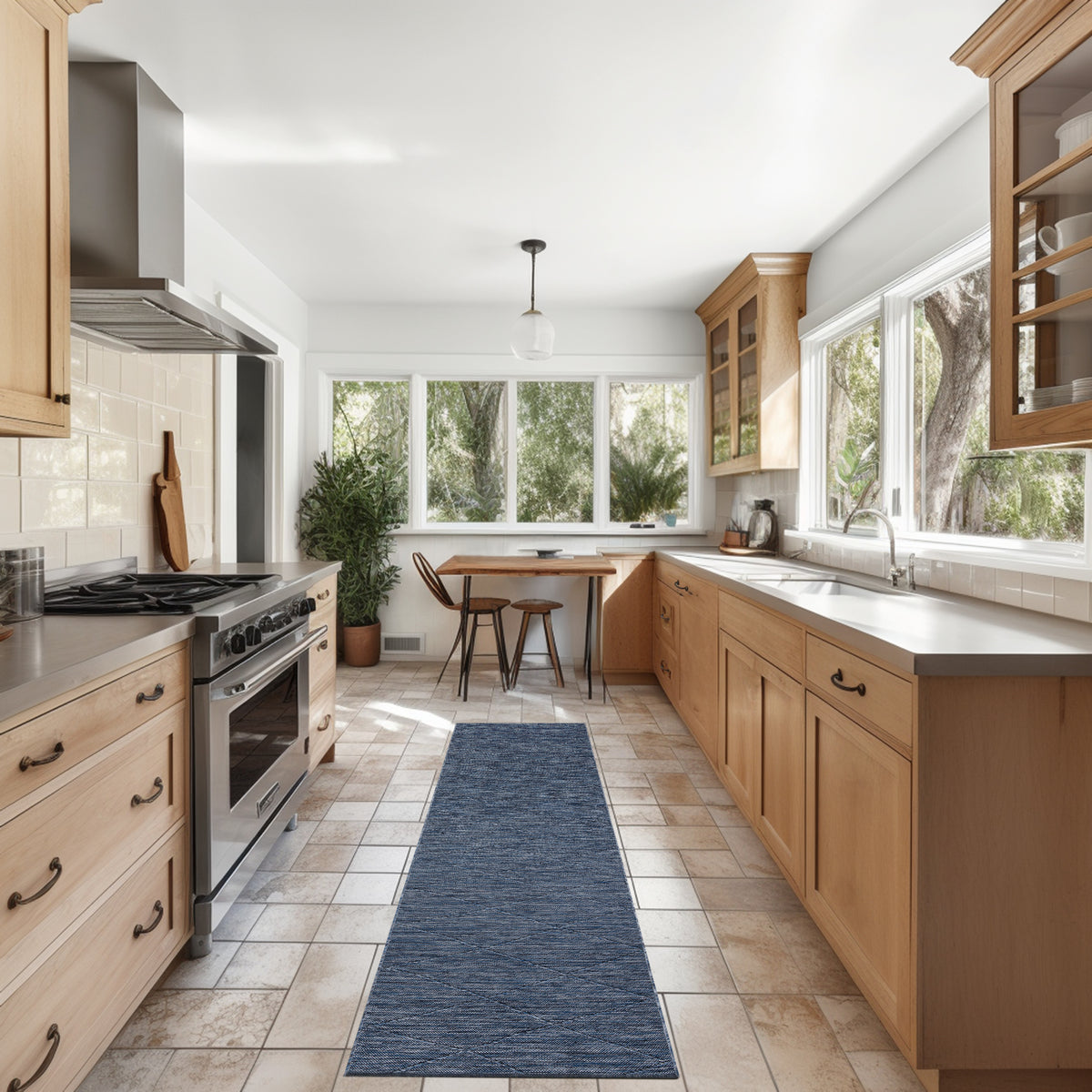 Washable Solutions WSL01 Navy Blue Rug