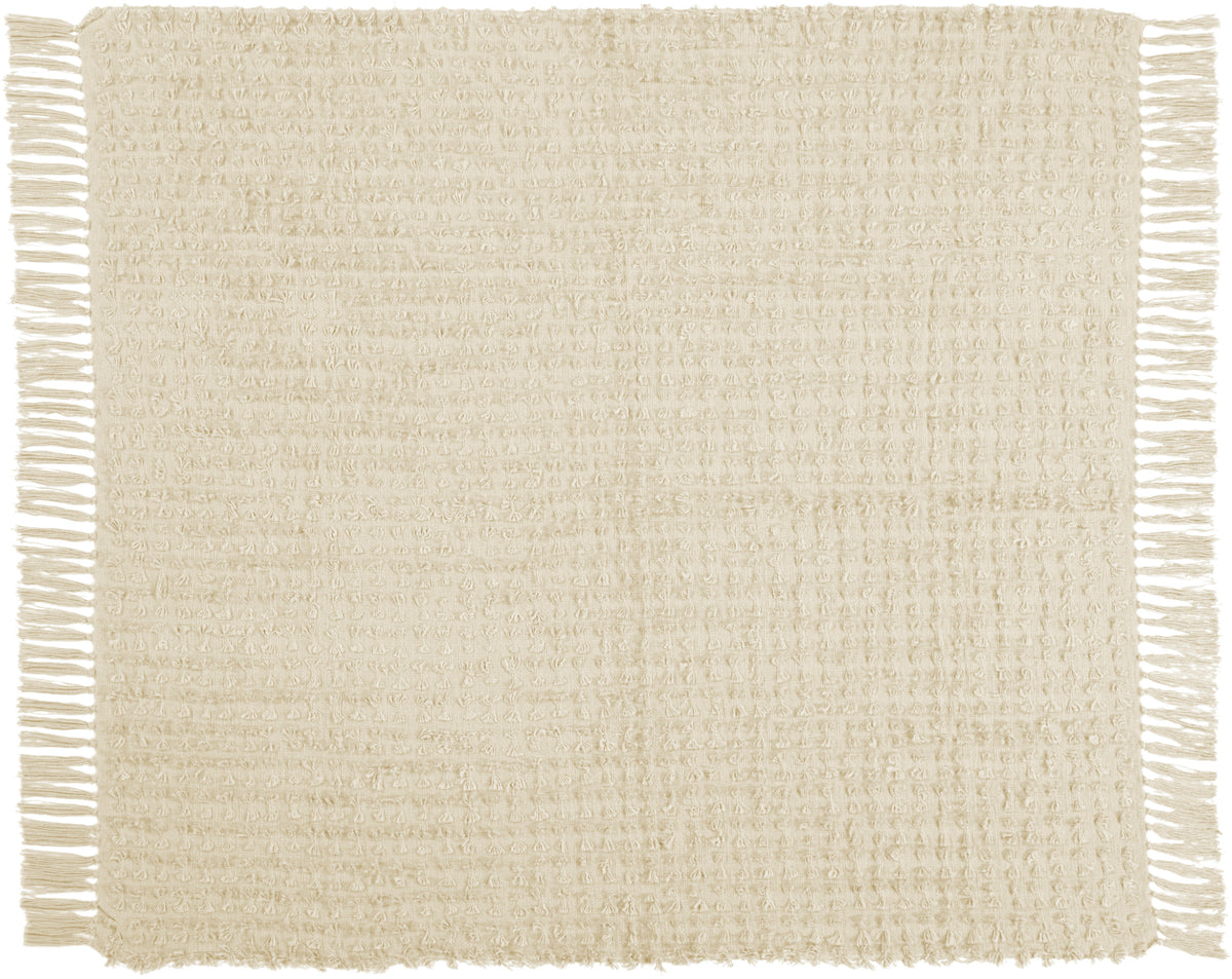 Lifestyle GT037 Cream 50" x 60" Throw Blankets