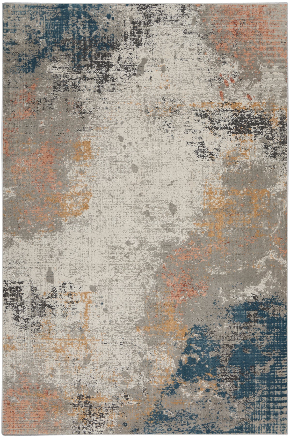 Rustic Textures RUS13 Grey Blue Rug