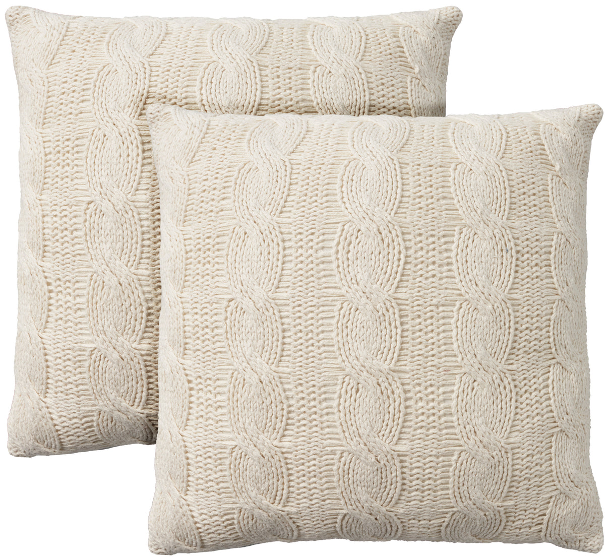 Lifestyle RC586 White 18" x 18" Set of 2 Throw Pillows