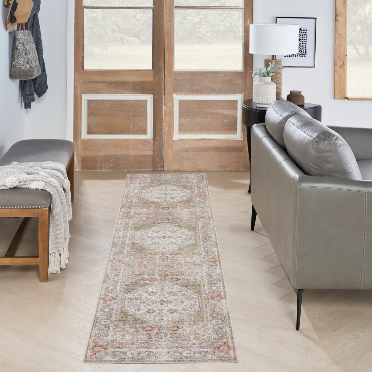 Astra Machine Washable ASW11 Sage Multicolor Rug