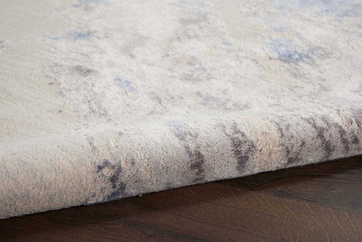 Silky Textures SLY03 Blue Ivory Grey Rug