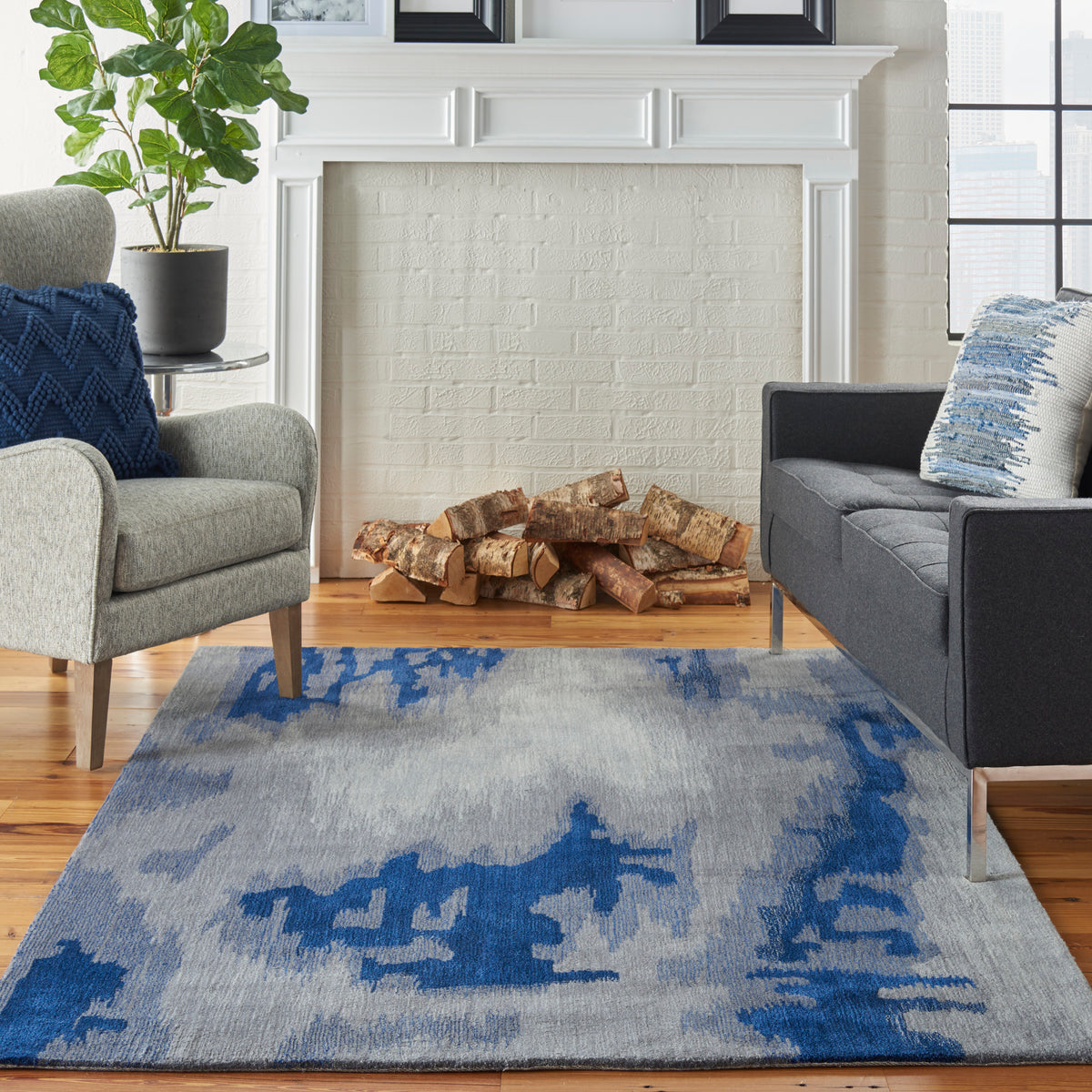 Symmetry SMM10 Grey Blue Rug