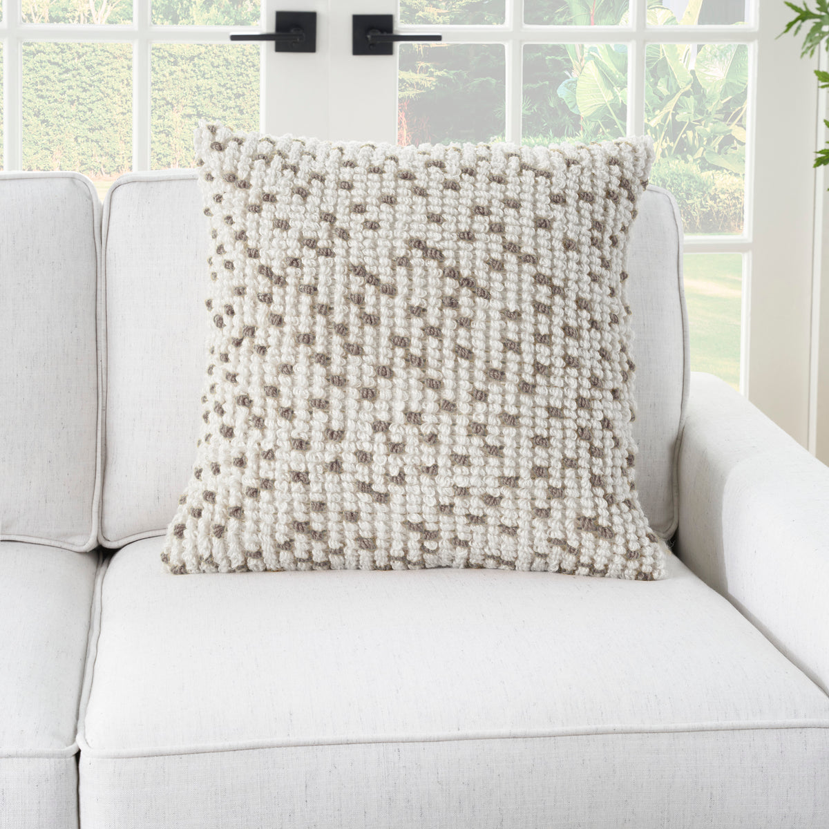 Outdoor Pillows IH013 Grey 18" x 18" Throw Pillows