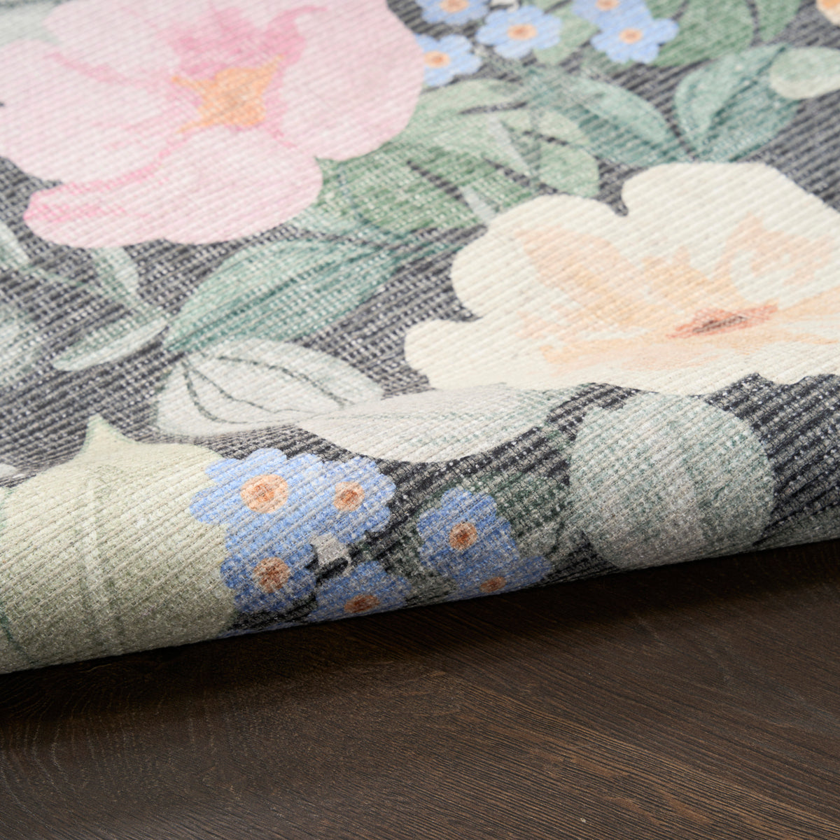 Botanical Washables BOT01 Charcoal Multicolor Rug