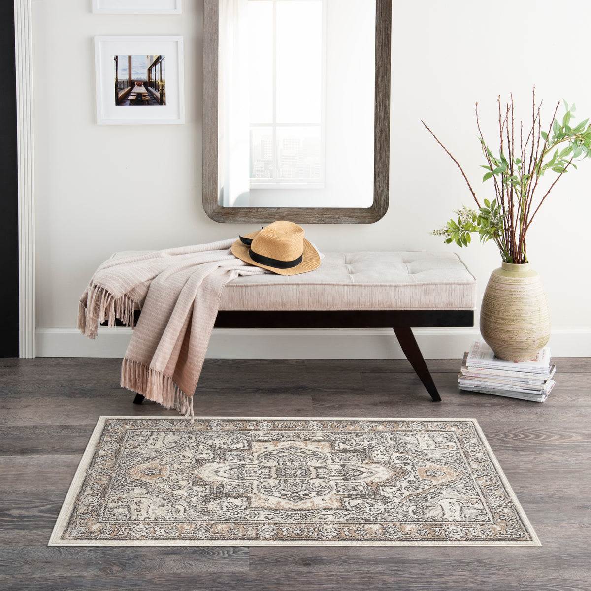 Quarry QUA18 Ivory Grey Taupe Rug