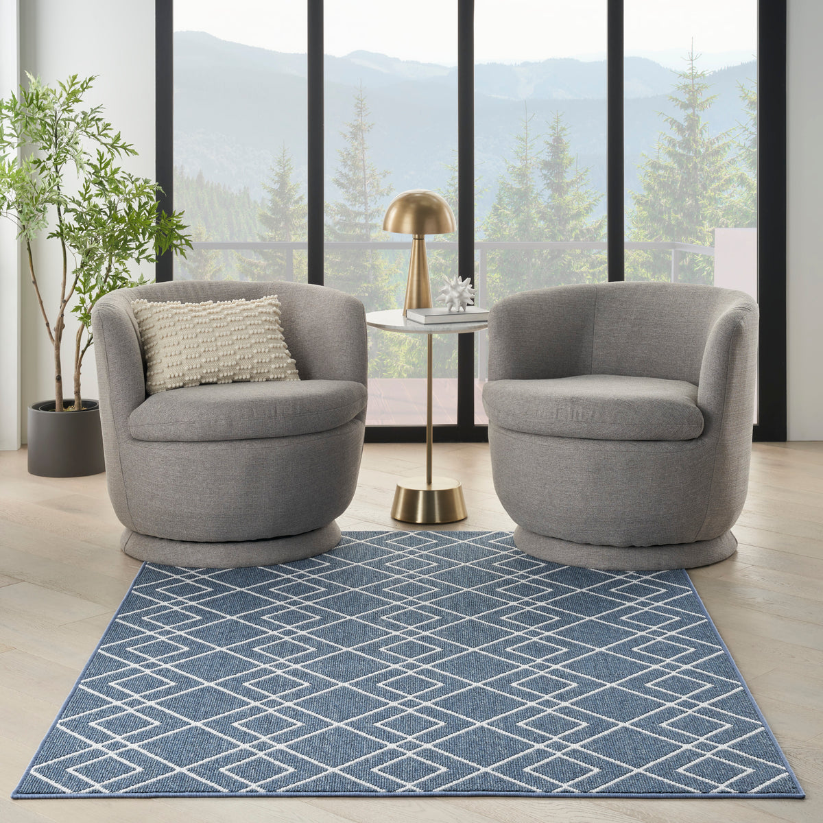 Modern Lines MOL01 Denim Rug