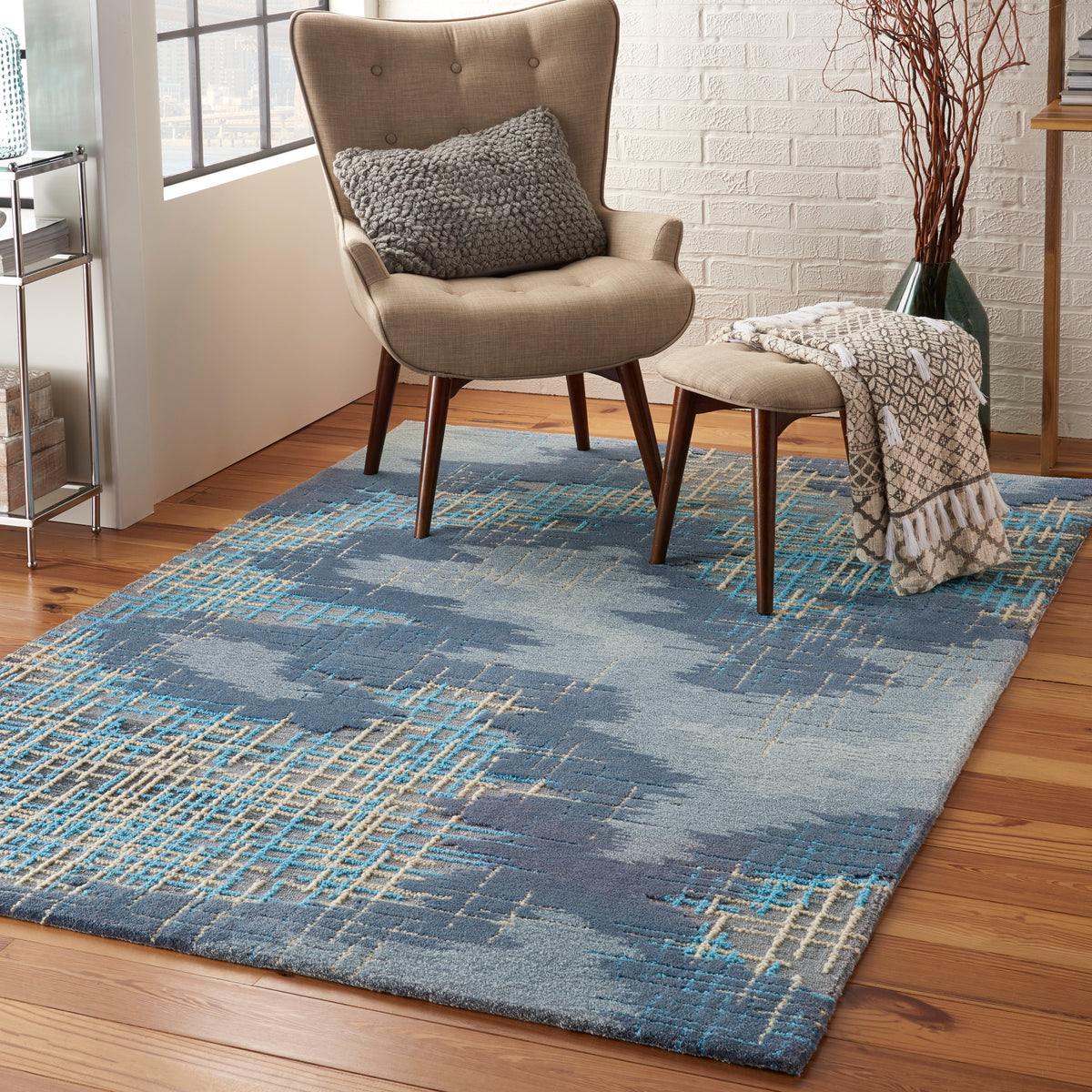 Symmetry SMM08 Blue Beige Rug