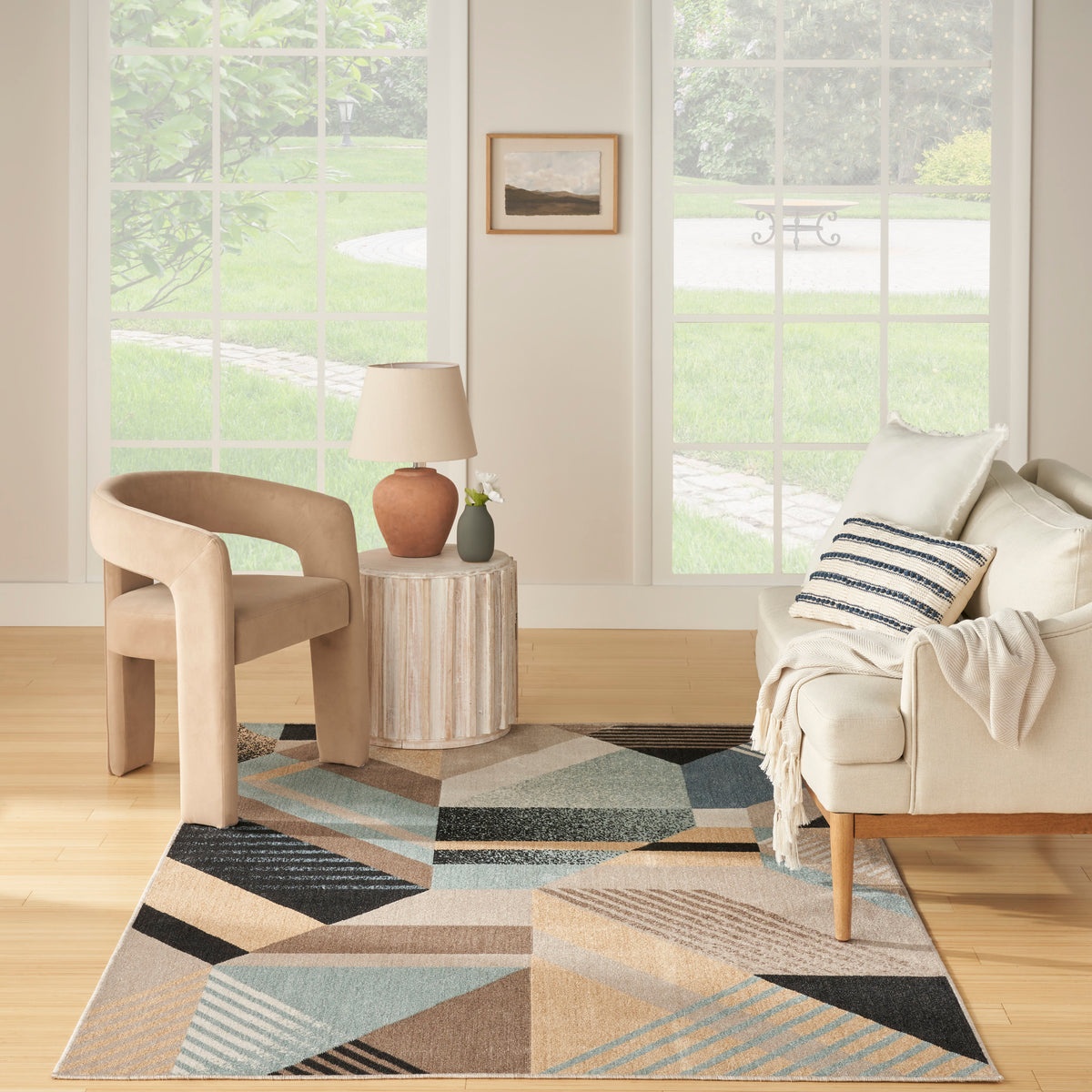 Washable Decor WSD10 Blue Multicolor Rug