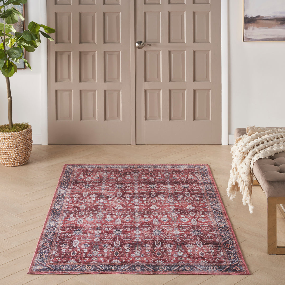 Grand Washables GRW06 Brick Ivory Rug