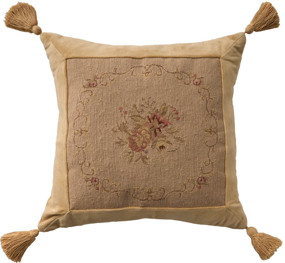 Vintage Pillow VAN5 Beige 18" x 18" Throw Pillows